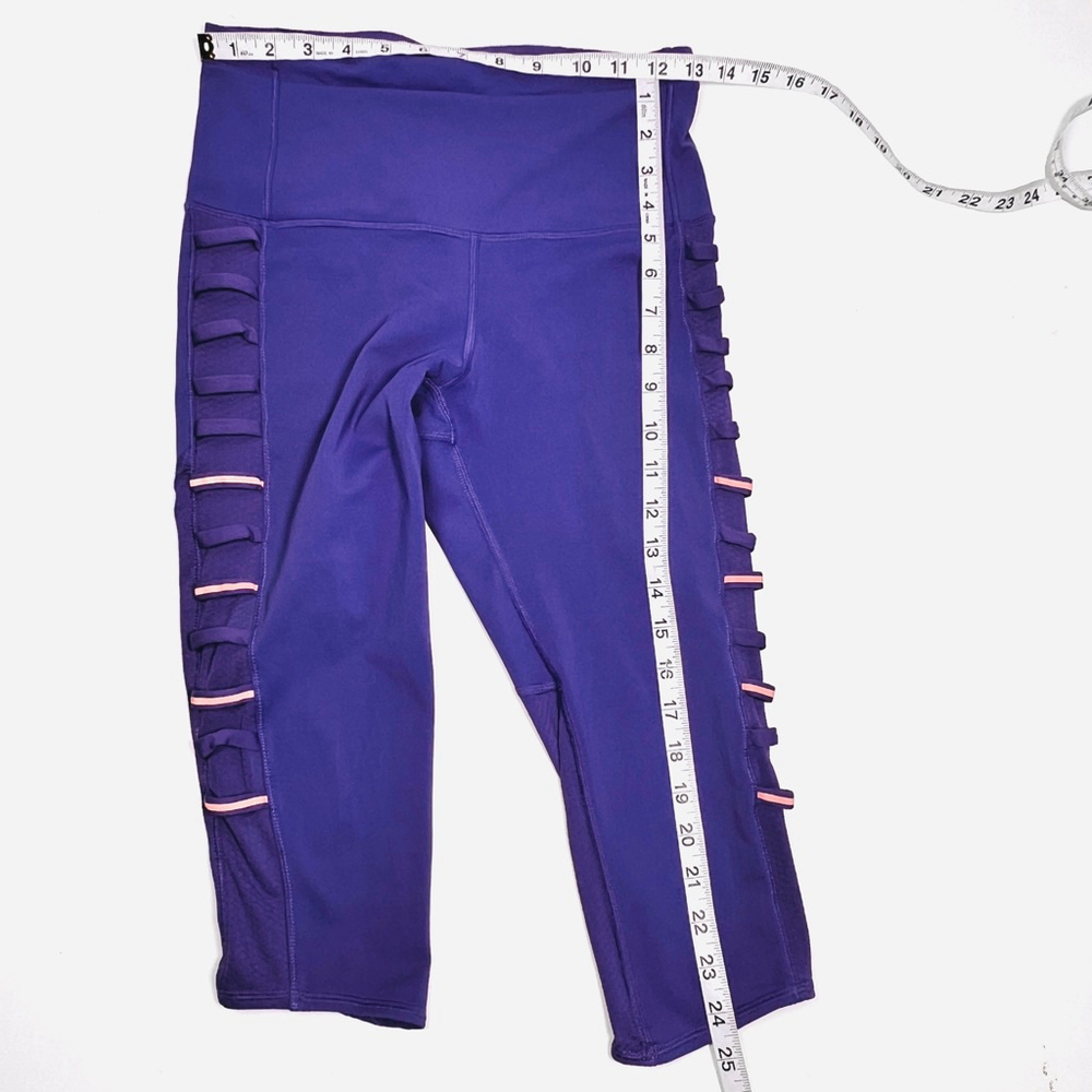 Lululemon Womans Leggings Purple Orange Workout Capris US 6 - Picture 4 of 8